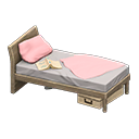 Sloppy bed Pink Bedding color Ash brown