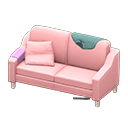 Sloppy sofa Dark green Discarded clothing Pink