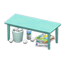 Sloppy table Sports Discarded magazines Light blue