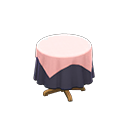 Small covered round table Plain navy Undercloth Pink