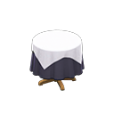 Small covered round table Plain navy Undercloth White