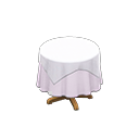 Small covered round table Plain white Undercloth White