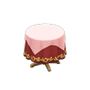 Small covered round table Wine red Undercloth Pink