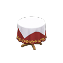 Small covered round table Wine red Undercloth White