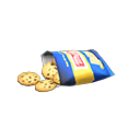 Snack Blue & yellow Packaging color Chocolate-chip cookies