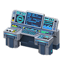 Spaceship control panel Lines of code Main monitor Blue