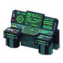 Spaceship control panel Lines of code Main monitor Green