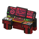 Spaceship control panel Lines of code Main monitor Red