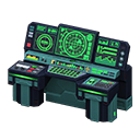 Spaceship control panel Radar Main monitor Green