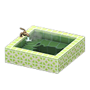 Square bathtub Green tile