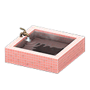 Square bathtub Pink tile