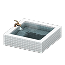 Square bathtub White tile