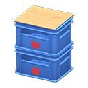 Stacked bottle crates Apple Logo Blue