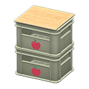 Stacked bottle crates Apple Logo Gray