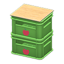 Stacked bottle crates Apple Logo Green
