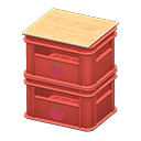 Stacked bottle crates Apple Logo Red