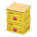Stacked bottle crates Apple Logo Yellow