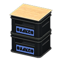 Stacked bottle crates Blue logo Logo Black