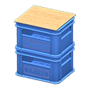 Stacked bottle crates Blue logo Logo Blue