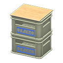 Stacked bottle crates Blue logo Logo Gray