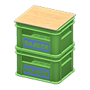 Stacked bottle crates Blue logo Logo Green