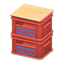 Stacked bottle crates Blue logo Logo Red