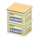 Stacked bottle crates Blue logo Logo White