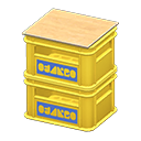 Stacked bottle crates Blue logo Logo Yellow