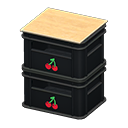 Stacked bottle crates Cherry Logo Black