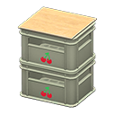 Stacked bottle crates Cherry Logo Gray
