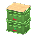 Stacked bottle crates Cherry Logo Green