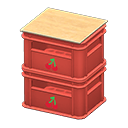 Stacked bottle crates Cherry Logo Red