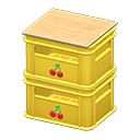 Stacked bottle crates Cherry Logo Yellow