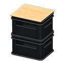 Stacked bottle crates None Logo Black