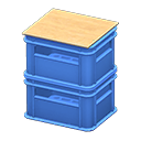 Stacked bottle crates None Logo Blue