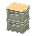 Stacked bottle crates None Logo Gray