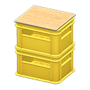 Stacked bottle crates None Logo Yellow