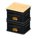 Stacked bottle crates Orange Logo Black