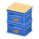 Stacked bottle crates Orange Logo Blue