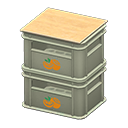 Stacked bottle crates Orange Logo Gray