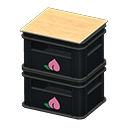 Stacked bottle crates Peach Logo Black