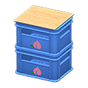 Stacked bottle crates Peach Logo Blue