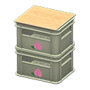 Stacked bottle crates Peach Logo Gray