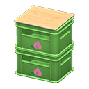 Stacked bottle crates Peach Logo Green