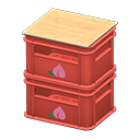 Stacked bottle crates Peach Logo Red