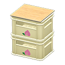 Stacked bottle crates Peach Logo White