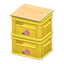 Stacked bottle crates Peach Logo Yellow