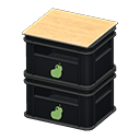 Stacked bottle crates Pear Logo Black