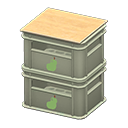 Stacked bottle crates Pear Logo Gray