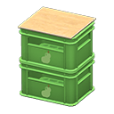 Stacked bottle crates Pear Logo Green
